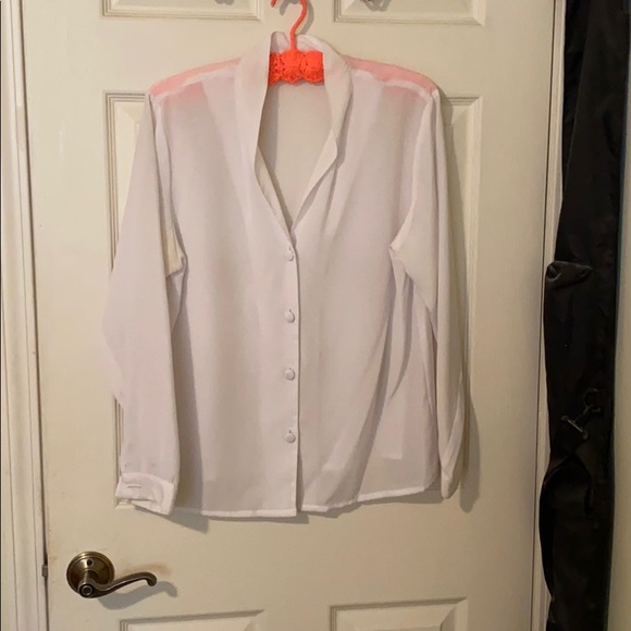 Impressions Tops - Sheer white blouse